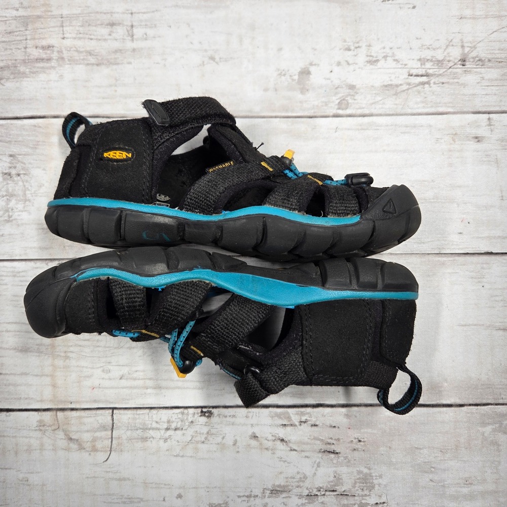 Keen Seacamp II CNX Hybrid Sport Sandal Unisex Kids 12 Black Blue 1025128 - Picture 4 of 7
